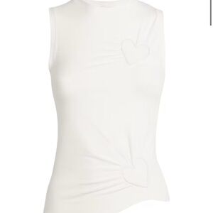 NWT SKIMS Cotton Jersey Heart Tank in SOOT sz S - RARE